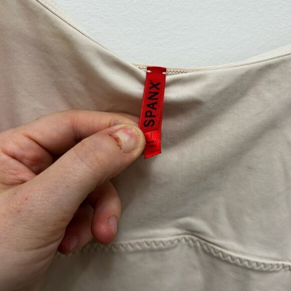 Spanx Spoil Me Cotton Shape Wear Dress Slip Size Large Nude Tan Lightweight - Picture 2 of 4